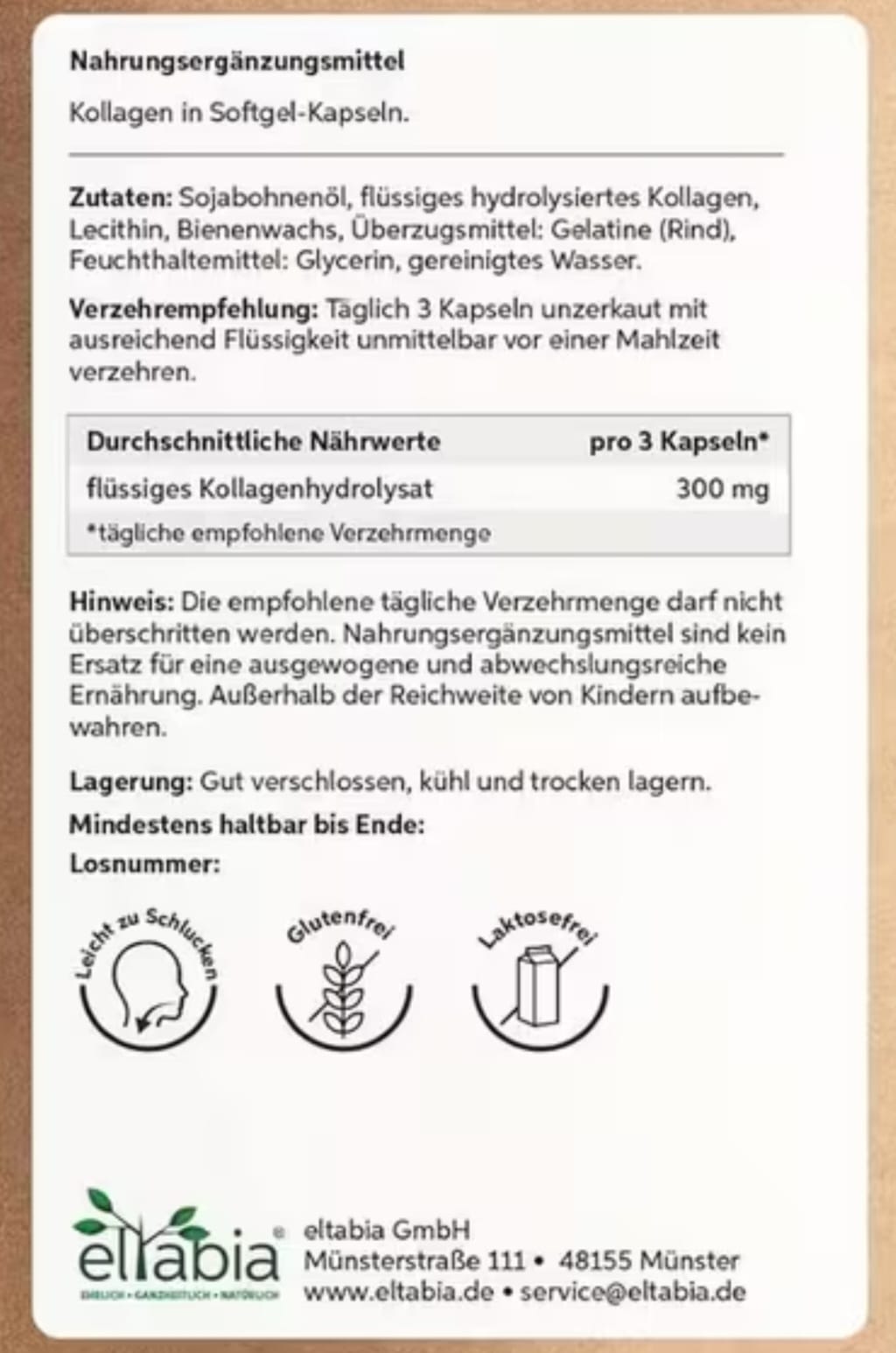 Eltabia Kollagen Kapseln 200 Stück HALAL