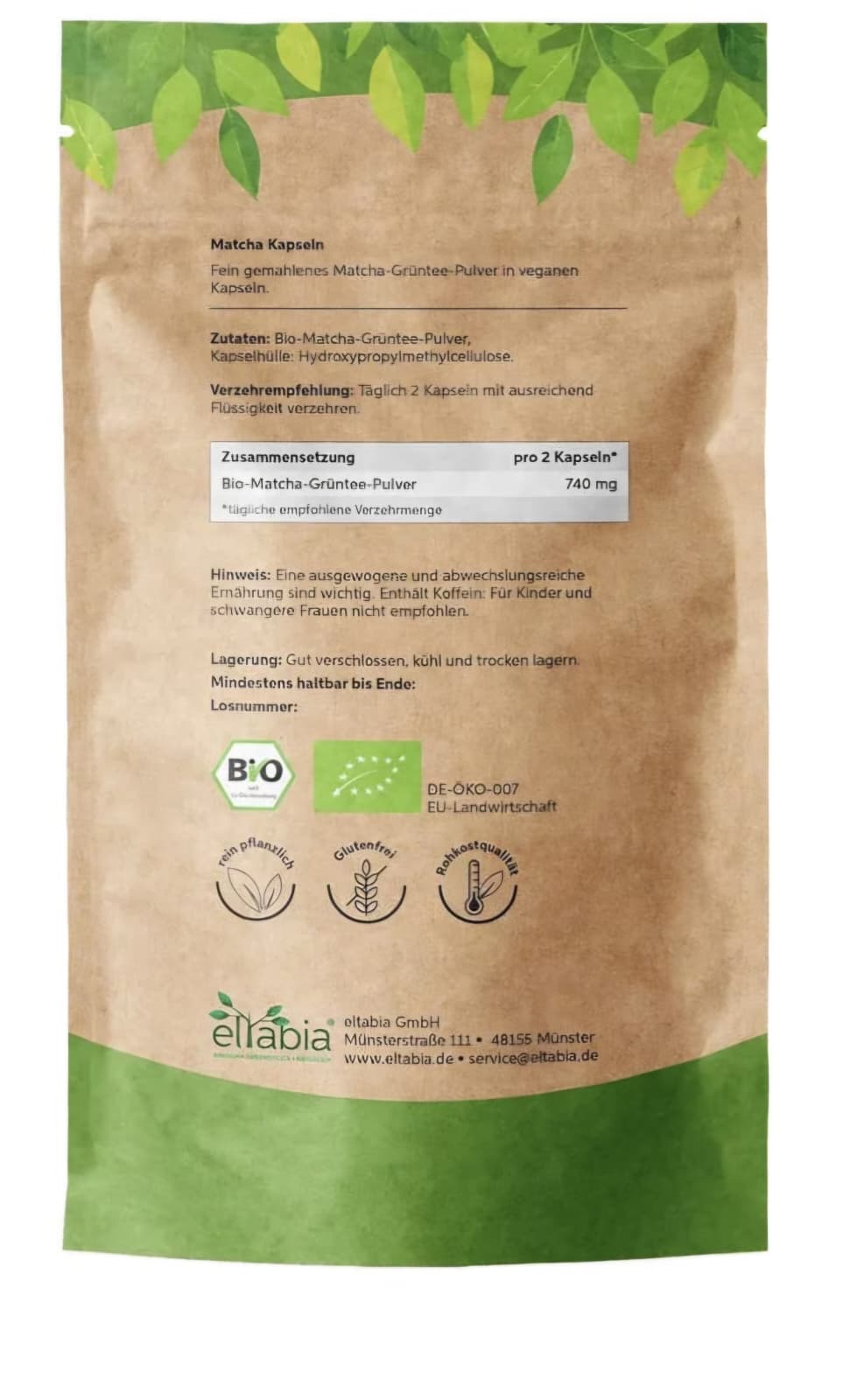 Eltabia Matcha Kapseln BIO vegan